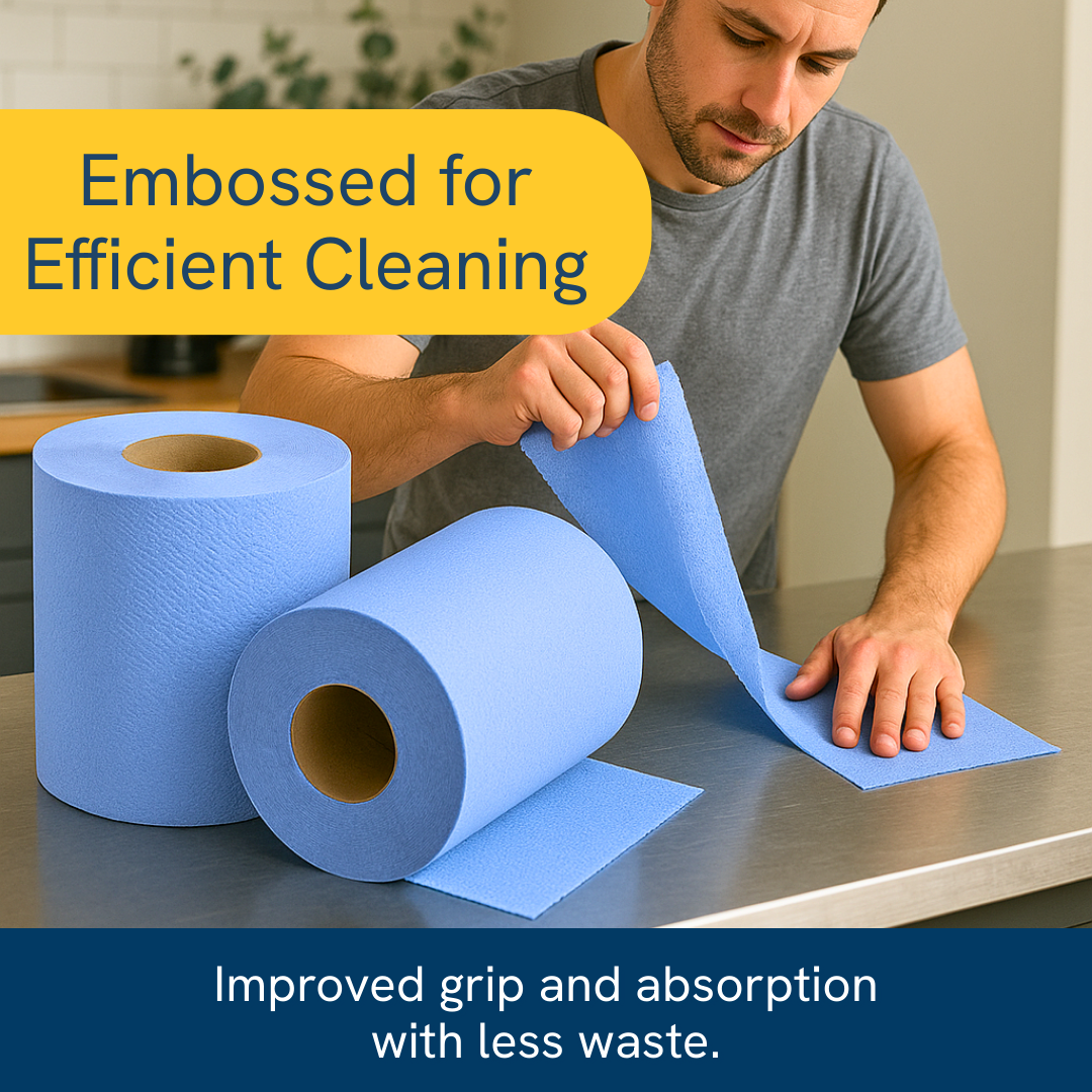 Phoenix 2-Ply Blue Centre Feed Rolls | 12 Pack 40m (200 Sheets Per Roll)
