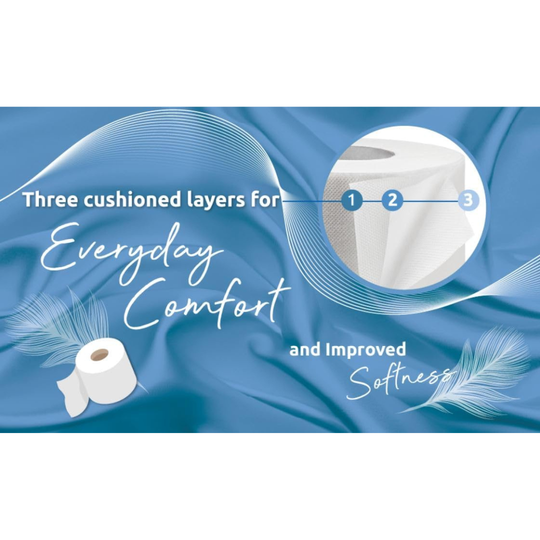 90 Rolls Soft Supreme Luxury Quilted 3 Ply Non-Fragranced Toilet Rolls