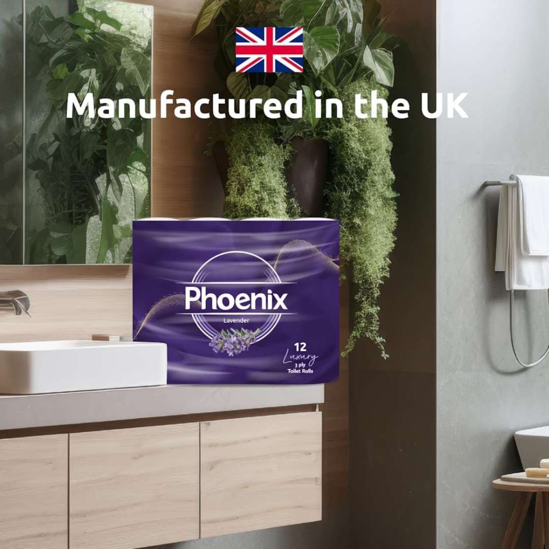 Pallet – Phoenix 3-Ply Lavender Toilet Rolls | 2,520 Rolls (12 Packs x 42 Cases)