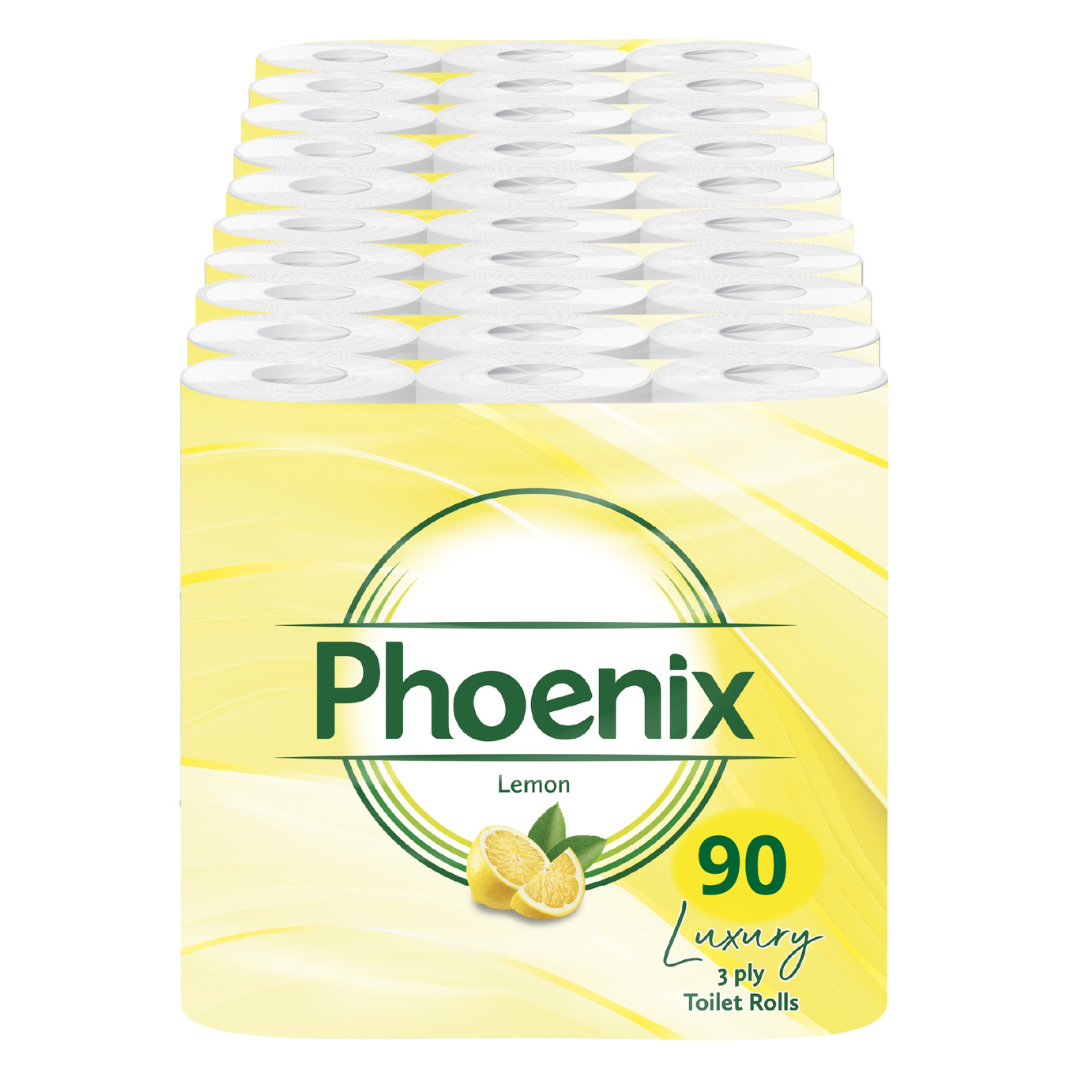 90 Rolls Soft Supreme Luxury Quilted 3 Ply Lemon-Fragranced Toilet Rolls