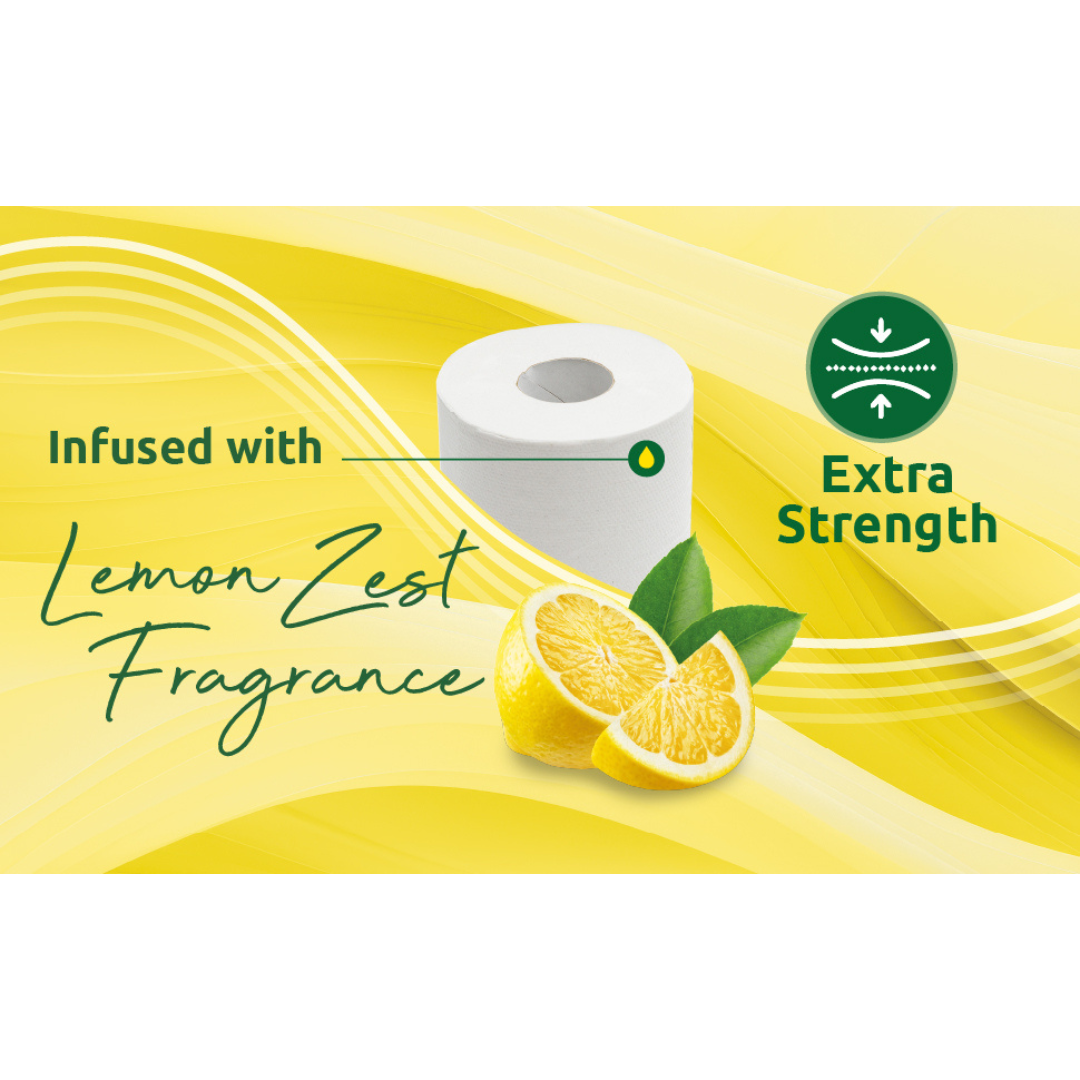 90 Rolls Soft Supreme Luxury Quilted 3 Ply Lemon-Fragranced Toilet Rolls