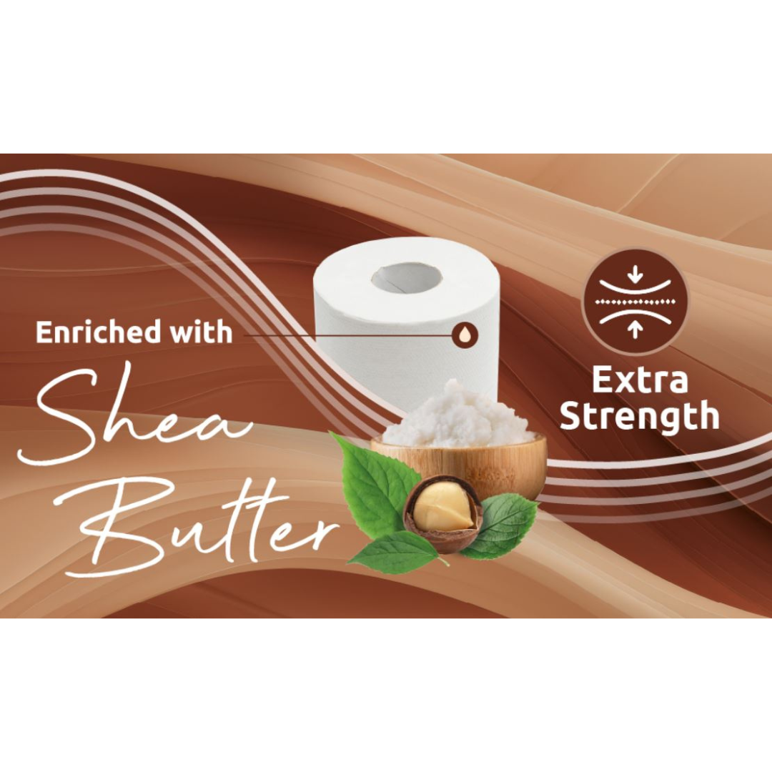 90 Rolls Soft Supreme Luxury Quilted 3 Ply Shea Butter-Fragranced Toilet Rolls