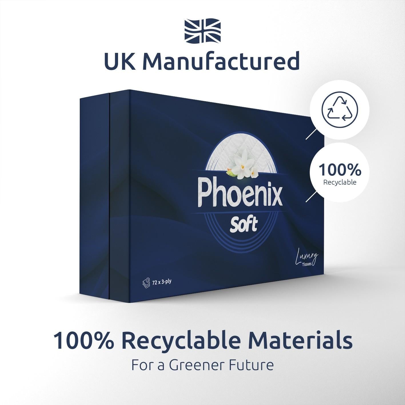 Phoenix Premium – Wholesale Pallet Offer: Soft Supreme Luxury 3 Ply Facial Tissues 24 Boxes Per Case x 40 Cases