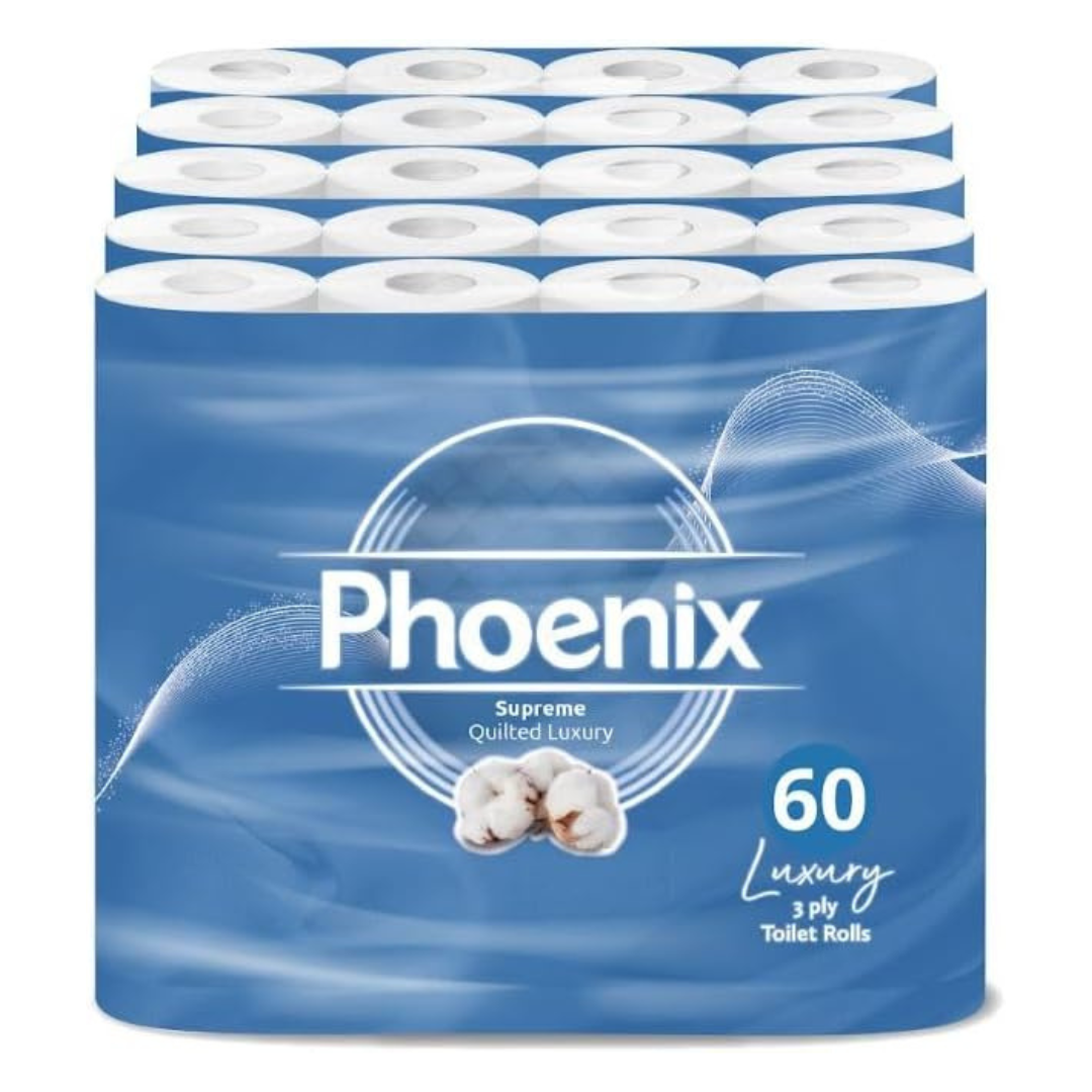 60 Rolls Soft Supreme Luxury Quilted 3 Ply Non-Fragranced Toilet Rolls