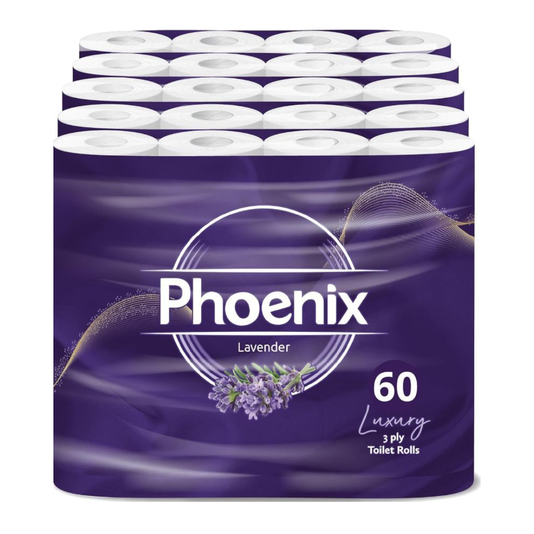 60 Rolls Soft Supreme Luxury Quilted 3 Ply Lavender-Fragranced Toilet Rolls