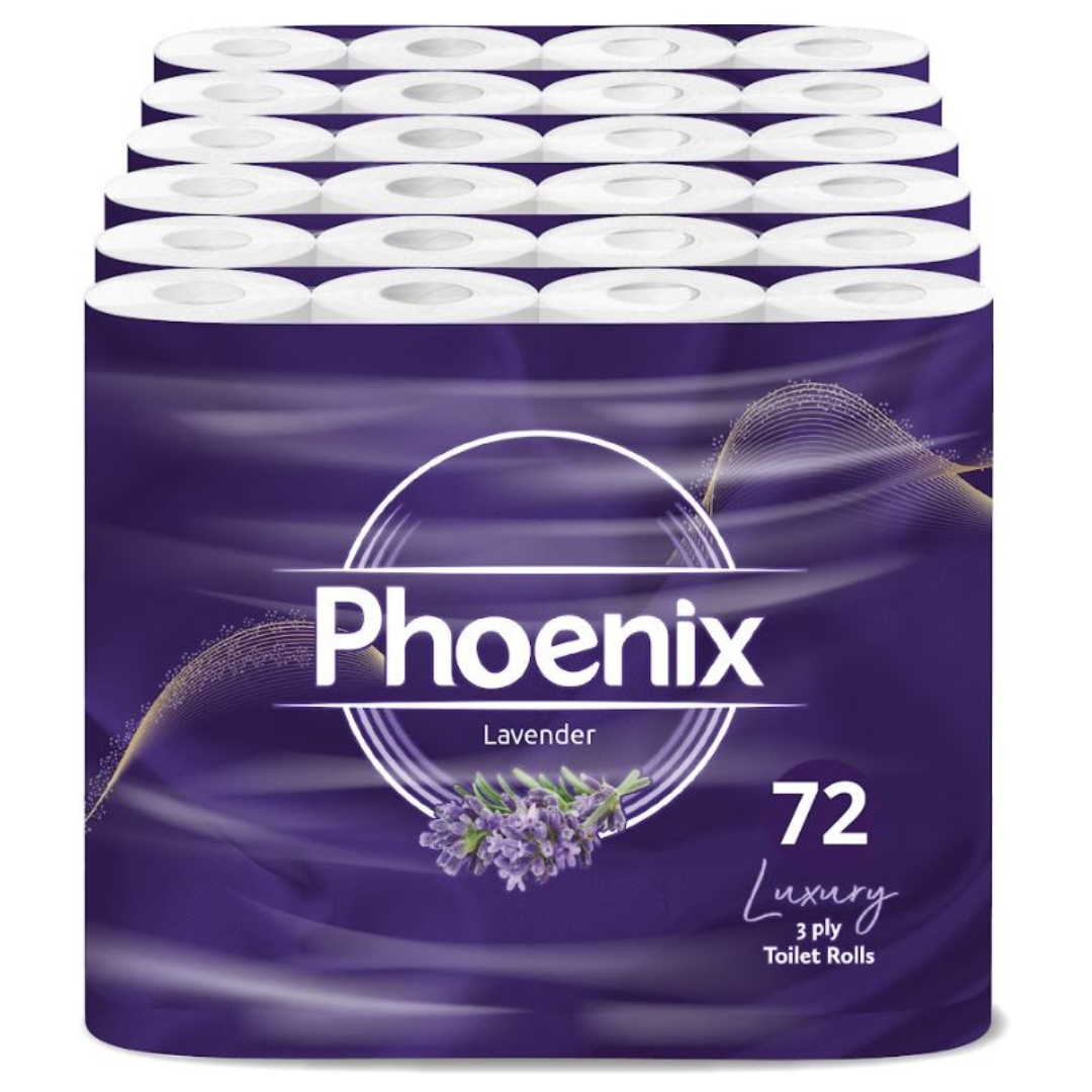 72 Rolls Soft Supreme Luxury Quilted 3 Ply Lavender-Fragranced Toilet Rolls