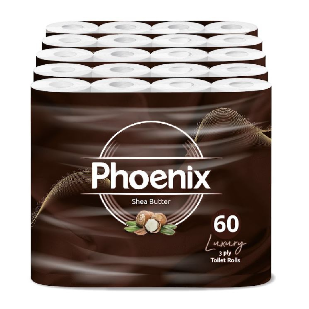 60 Rolls Soft Supreme Luxury Quilted 3 Ply Shea Butter-Fragranced Toilet Rolls