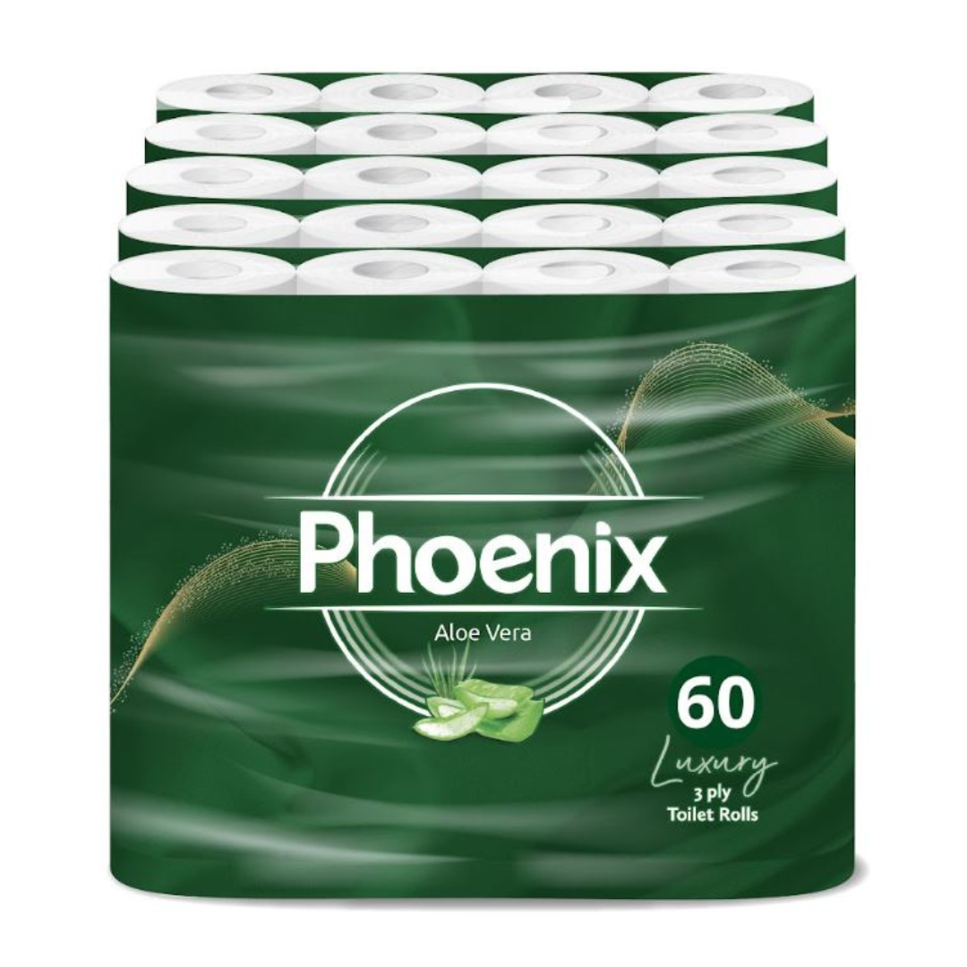 60 Rolls Soft Supreme Luxury Quilted 3 Ply Aloe Vera-Fragranced Toilet Rolls