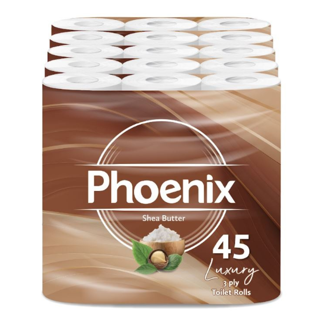 45 Rolls Soft Supreme Luxury Quilted 3 Ply Shea Butter-Fragranced Toilet Rolls