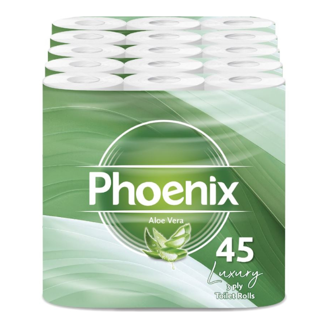 45 Rolls Soft Supreme Luxury Quilted 3 Ply Aloe Vera-Fragranced Toilet Rolls