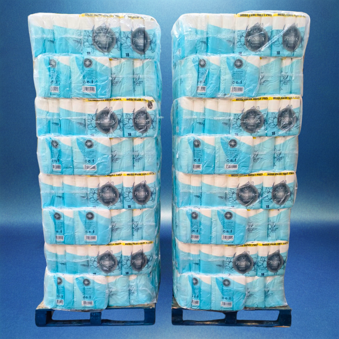 Phoenix Essentials – Wholesale 2 Pallet Offer: 18pk 2 Ply 72 Rolls Per Case x 70 Cases