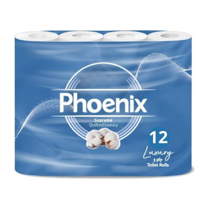 12 Rolls Soft Supreme Luxury Quilted 3 Ply Non-Fragranced Toilet Rolls