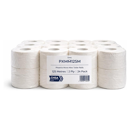 Phoenix Micro Mini Toilet Rolls – 125m, 2 Ply, 24 Pack