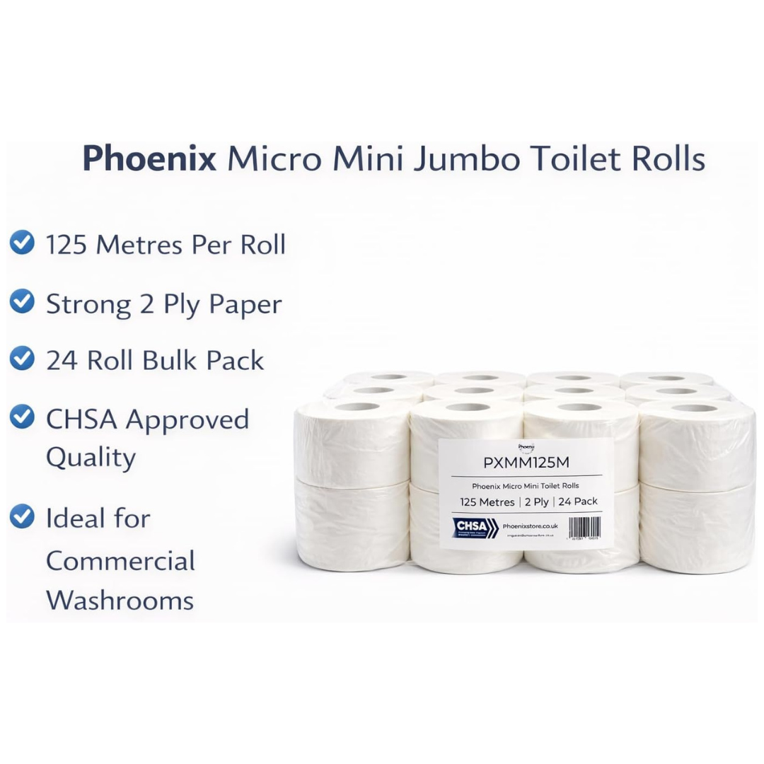 Phoenix Micro Mini Toilet Rolls – 125m, 2 Ply, 24 Pack