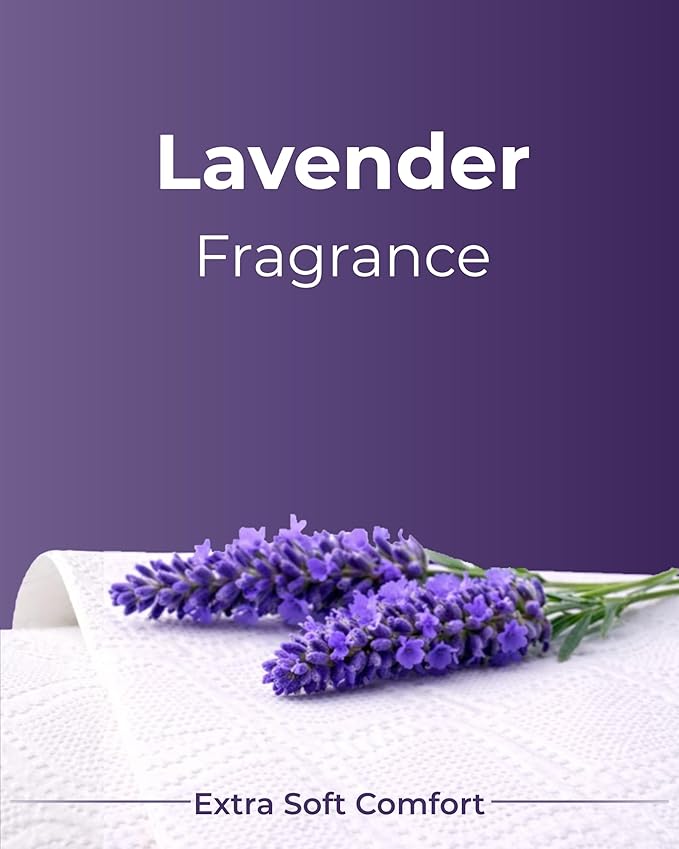 60 Rolls Soft Supreme Luxury Quilted 3 Ply Lavender-Fragranced Toilet Rolls