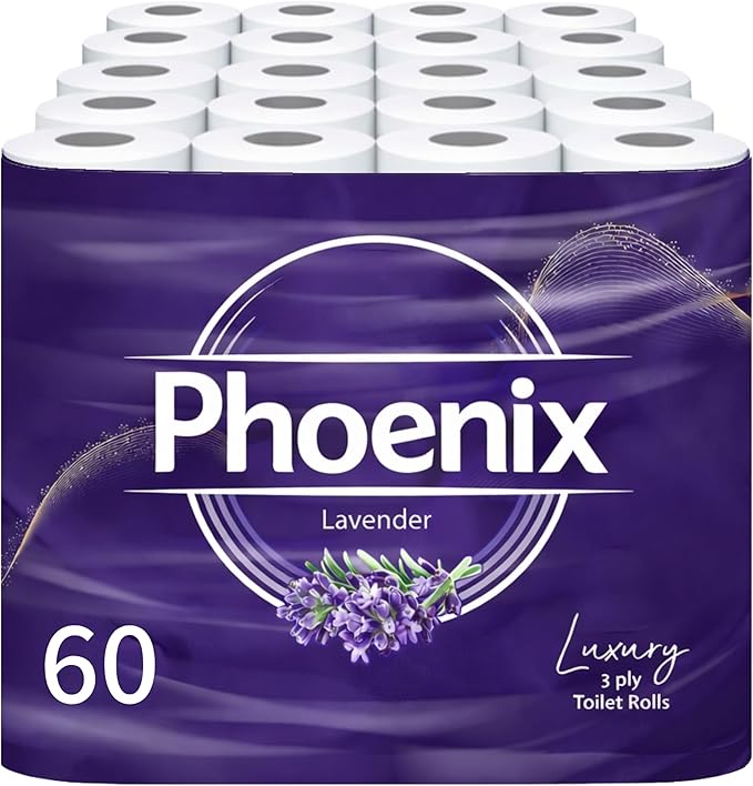 60 Rolls Soft Supreme Luxury Quilted 3 Ply Lavender-Fragranced Toilet Rolls