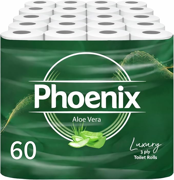 60 Rolls Soft Supreme Luxury Quilted 3 Ply Aloe Vera-Fragranced Toilet Rolls