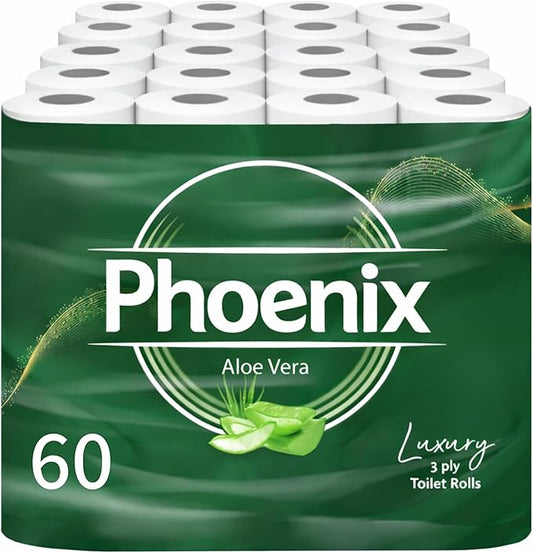 60 Rolls Soft Supreme Luxury Quilted 3 Ply Aloe Vera-Fragranced Toilet Rolls