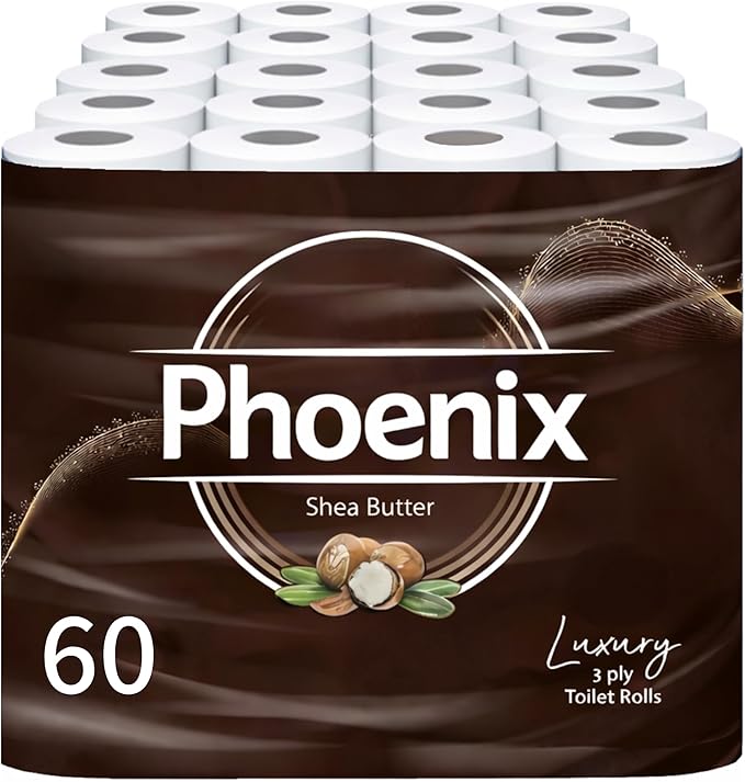 60 Rolls Soft Supreme Luxury Quilted 3 Ply Shea Butter-Fragranced Toilet Rolls