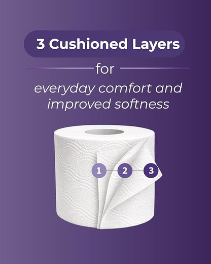 60 Rolls Soft Supreme Luxury Quilted 3 Ply Lavender-Fragranced Toilet Rolls