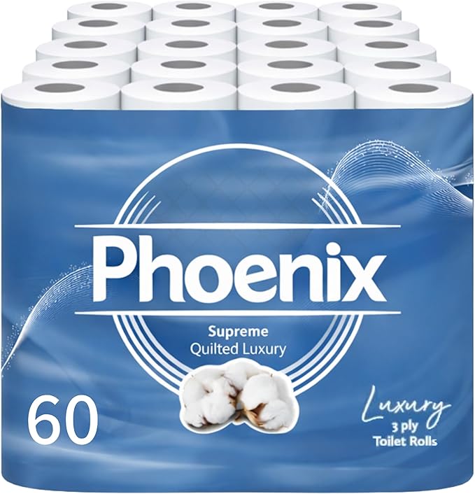 60 Rolls Soft Supreme Luxury Quilted 3 Ply Non-Fragranced Toilet Rolls