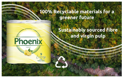 Phoenix 90 Rolls Quilted 3-Ply Toilet Tissue – Lemon & Unscented Variety Pack