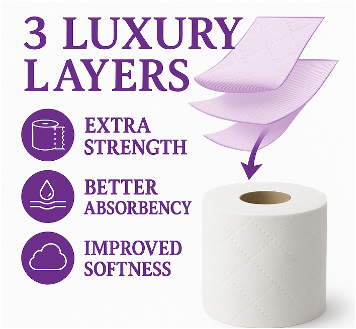 Phoenix Luxury 3-Ply Quilted Toilet Paper – 18 Roll Pack