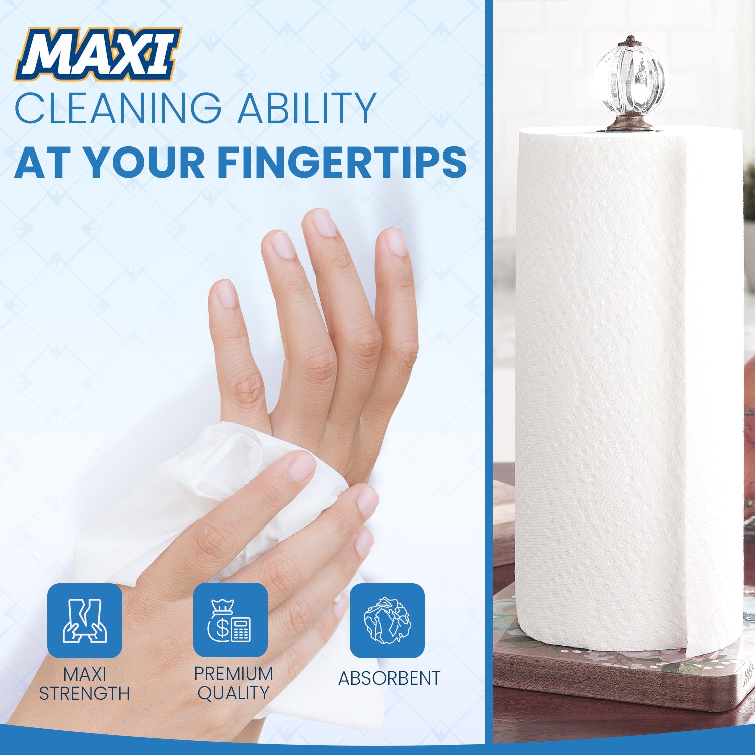 Phoenix MAXI 3-Ply Kitchen Towels | 15 Super-Sized Rolls – Ultra Absorbent, Strong & Long-Lasting