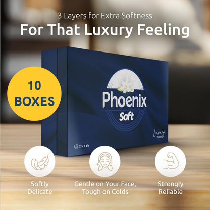 10 Boxes Facial Tissues - Soft Supreme Luxury 3-Ply