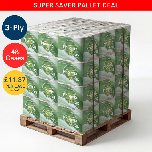Pallet – Phoenix 3-Ply Aloe Vera Toilet Rolls | 2,160 Rolls (45 Rolls x 48 Cases)