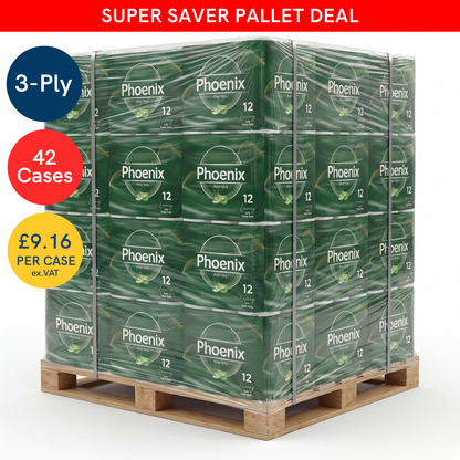 Pallet – Phoenix 3-Ply Aloe Vera Toilet Rolls | 2,520 Rolls (12 Packs x 42 Cases)