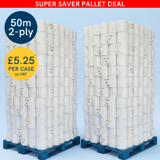 Phoenix Essentials – Wholesale 2 Pallet Offer: 50m White 2 Ply Centrefeed 6 Rolls Per Case x 168 Cases