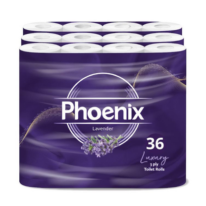 36 Rolls Soft Supreme Luxury Quilted 3 Ply Lavender-Fragranced Toilet Rolls