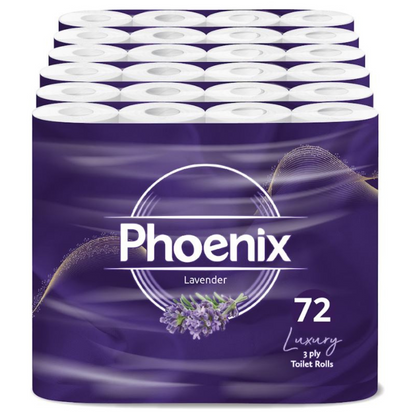 72 Rolls Soft Supreme Luxury Quilted 3 Ply Lavender-Fragranced Toilet Rolls