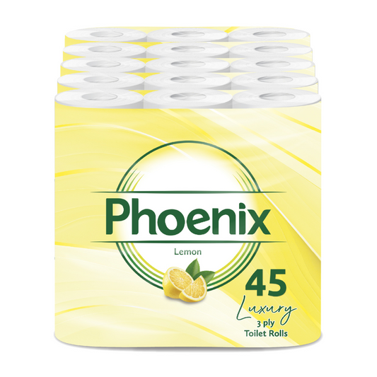 45 Rolls Soft Supreme Luxury Quilted 3 Ply Lemon-Fragranced Toilet Rolls