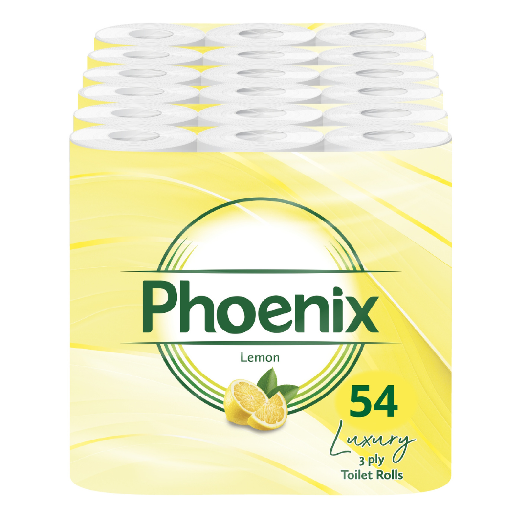 54 Rolls Soft Supreme Luxury Quilted 3 Ply Lemon-Fragranced Toilet Rolls