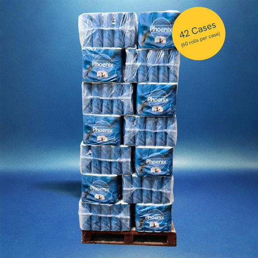 Pallet – Phoenix 3-Ply Non-Fragranced Toilet Rolls | 2,520 Rolls (12 Packs x 42 Cases)