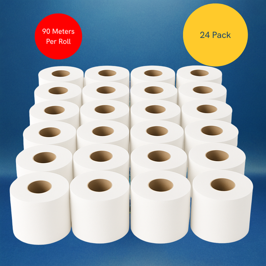 Phoenix Mini Micro 2-Ply 90m Toilet Rolls | 24 Pack (529 Sheets per Roll)
