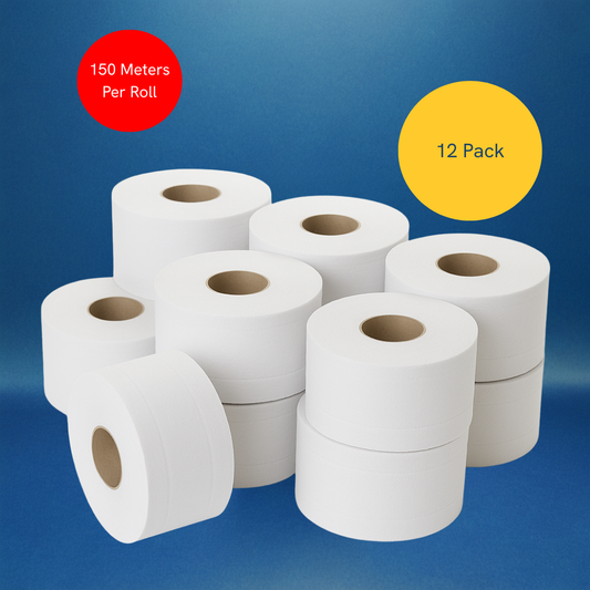 Phoenix Mini Jumbo 2-Ply Toilet Rolls | 12 Pack (150m, Soft & Absorbent)