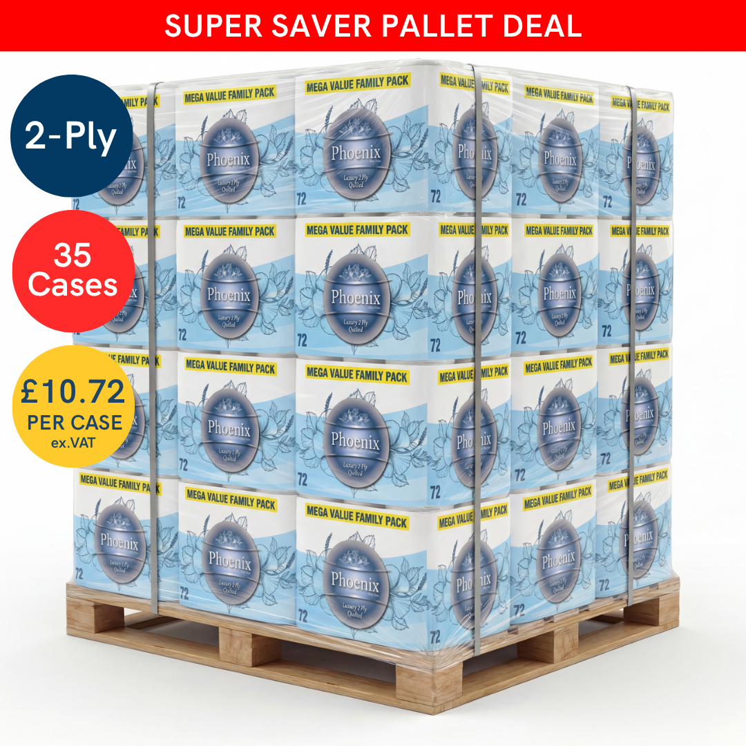 Phoenix Essentials – Wholesale 1 Pallet Offer: 18pk 2 Ply 72 Rolls Per Case x 35 Cases