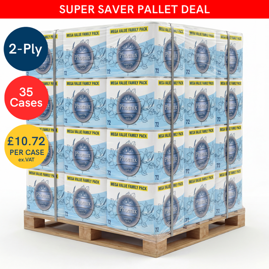 Phoenix Essentials – Wholesale 1 Pallet Offer: 18pk 2 Ply 72 Rolls Per Case x 35 Cases